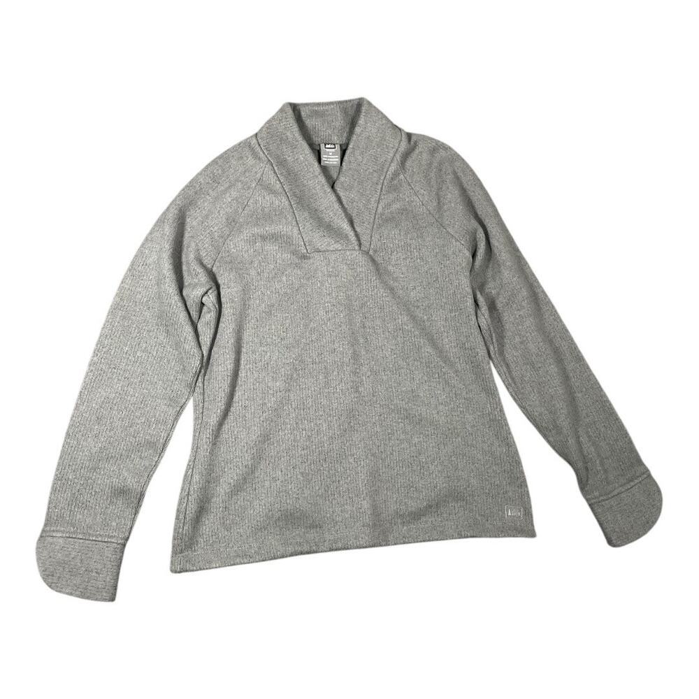 REI Women’s Grey V-Neck Fleece Pullover Size-Medium